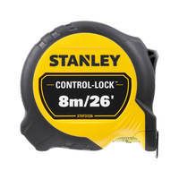 Рулетка вимірювальна CONTROL-LOCK довжиною 8 м/26, шириною 25 мм, в обгумованому корпусі, з подвійною шкалою STANLEY STHT37236-5